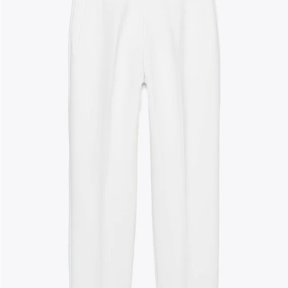 Zara White Ankle Cropped Pants